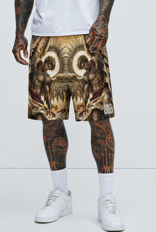 888 Angel Look Unisex mesh shorts