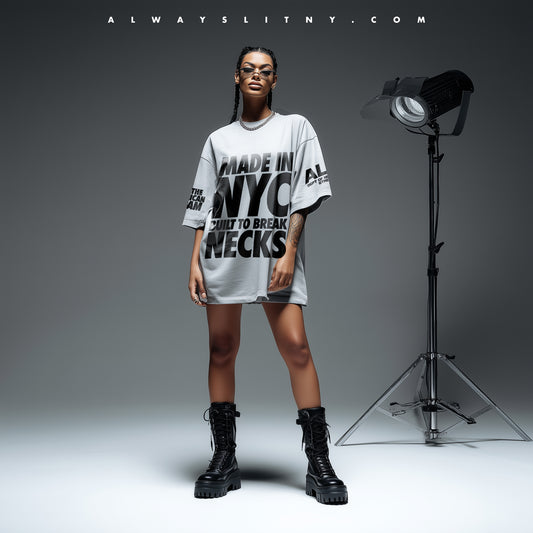 MADE IN NYC BUILT TO BREAK NECKS T-shirt dress